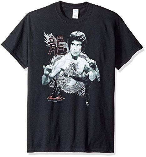 Trevco Hombres de Bruce Lee postura T-Shirt - negro -