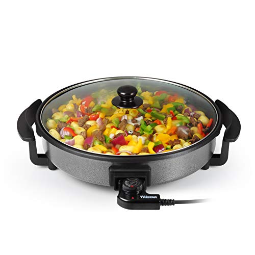Tristar PZ-2964 – Sartén Eléctrica con Tapa de Cristal, Diámetro 40 cm, Profundidad 4 cm, Recubrimiento Antiadherente, 1500 W, 5 Configuraciones de Temperatura (Diámetro con Mangos 48.5 cm) Tristar PZ-2964 – Sartén Eléctrica con Tapa de Cristal, Diámetro 40 cm, Profundidad 4 cm, Recubrimiento Antiadherente, 1500 W, 5 Configuraciones de Temperatura (Diámetro con Mangos 48.5 cm)