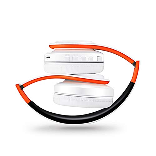 TSAUTOP Newest Tarjeta inalámbrica Bluetooth for Auriculares Stereo Headset Manos Libres de Música de la Ayuda SD con el Mic for iPad móvil I-Phone-Sum SAMG (Color : White Orange)