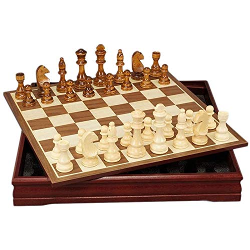 TYUIOO Conjunto de ajedrez de Madera clásico - Tablero de ajedrez de Madera y Piezas de Madera de Estilo Staunton - Juego de Mesa para Adultos y niños - 12 x 12 Pulgadas (Size : 45 * 45 * 6cm)