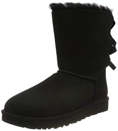 UGG Female Bailey Bow II Classic Boot, Black, 7 (UK)