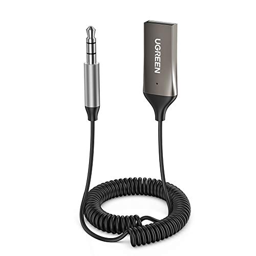 UGREEN Adaptador Bluetooth Jack, 3.5mm AUX y USB Receptor Bluetooth 5.0, Kits de Manos Libres para Automóvil, Adaptador Audio Inalámbrico A2DP Música Estéreo para Altavoz de Coche y Hogar,Plug y Play UGREEN Adaptador Bluetooth Jack, 3.5mm AUX y USB Receptor Bluetooth 5.0, Kits de Manos Libres para Automóvil, Adaptador Audio Inalámbrico A2DP Música Estéreo para Altavoz de Coche y Hogar,Plug y Play