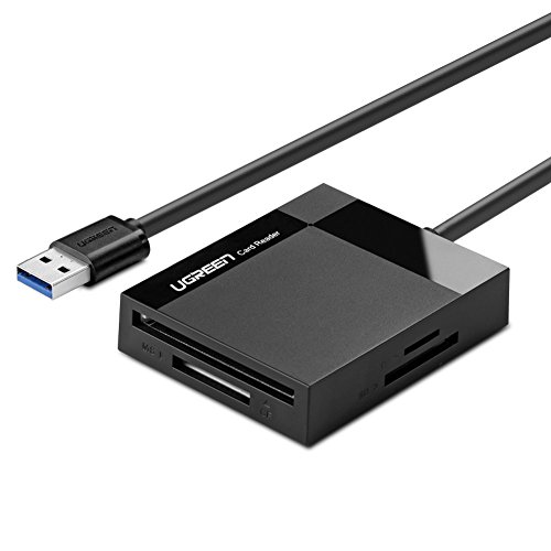 UGREEN USB 3.0 Lector de Tarjetas Lector SD Compact Flash Card Rearder Múltiple 4 en 1 Velocidad hasta 5 Gbps para Tarjetas de Memoria SD/ Micro SD/ TF/ SDXC/ SDHC/ MMC/ CFI/Ultra II CF/Extreme CF/MS