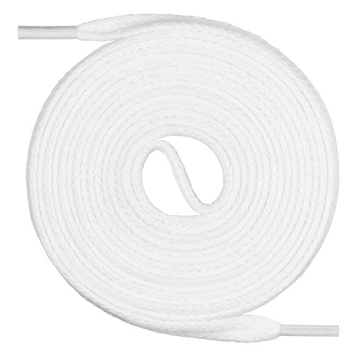 Un par de cordones Monte Swiss © Premium, 100% algodón, resistentes a roturas, 7 mm de ancho, entre 45 y 200 cm de longitud, Unisex, Weiß, 140 cm