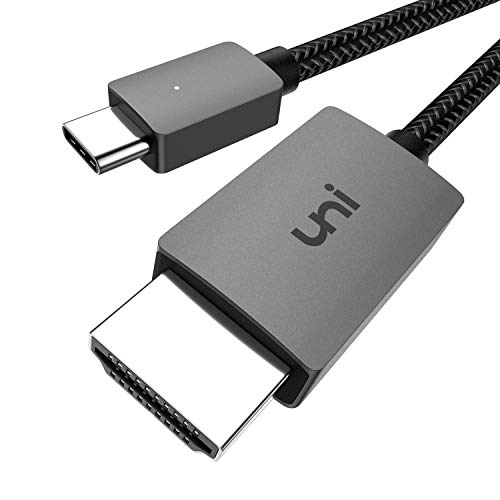 uni Cable USB C a HDMI, Cable USB Tipo C a HDMI (Compatible con Thunderbolt 3) hasta 4K, Compatible con iPad Pro 2018, MacBook, Samsung S20, Surface Pro 7, Huawei p40, Mate 30 y más - 1,8m