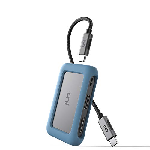 uni USB C Hub 6-en-1, Adaptador USB C, con Adaptador HDMI 4K, 2 USB 3.0, USB-C PD 100W, Lector de Tarjetas SD/MicroSD, Compatible para MacBook Pro, iPad Pro, Chromebook, XPS, etc.