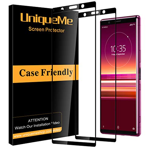 UniqueMe [2 Pack] Protector de Pantalla para Sony Xperia 5, Vidrio Templado [ 9H Dureza ] [Sin Burbujas] HD Film Cristal Templado para Sony Xperia 5