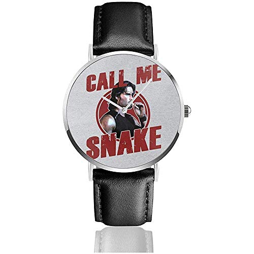 Unisex Business Casual Escape from New York Llámame Snake Eyepatch Watches Reloj de Cuero de Cuarzo