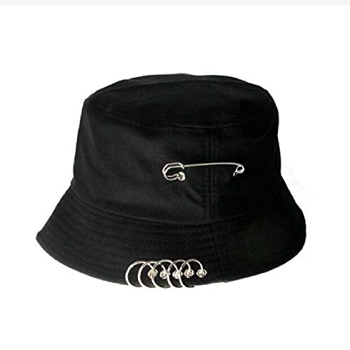 Unisex Mujer Hombre Bucket Hat Pin Anillos Sombrero para el Sol Gorras Verano