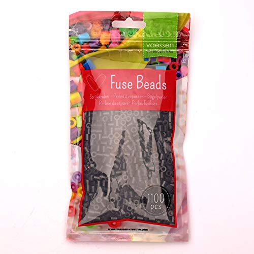 Vaessen Creative Perlas Fusibles, Negro, Set de 1100 Piezas DIY para Niños, Creación de Joyas, Decoraciones Hechas en Casa y Otras Ideas de Manualidades, 5mm Vaessen Creative Perlas Fusibles, Negro, Set de 1100 Piezas DIY para Niños, Creación de Joyas, Decoraciones Hechas en Casa y Otras Ideas de Manualidades, 5mm