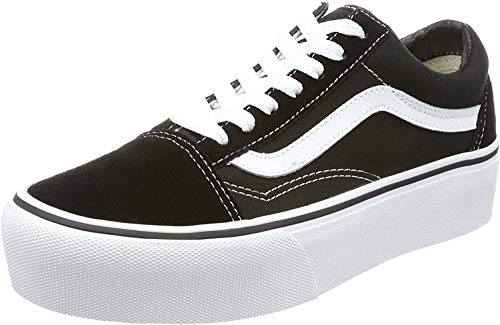 Vans Old Skool Platform, Zapatillas Unisex Adulto, Negro (Black/White Y28), 38.5 EU