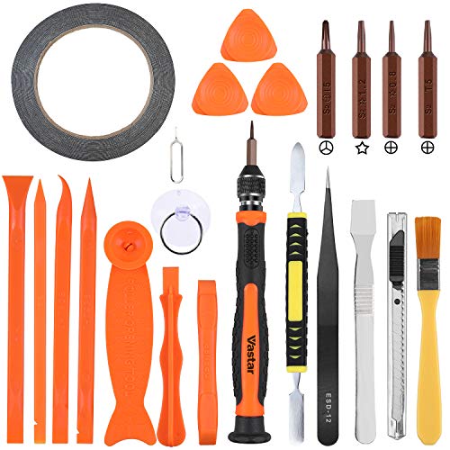 Vastar Kit de Reparacion Movil - 26 en 1 Juegos de Destornilladores Herramientas Movil Reparacion de Apertura de Reparación para Abre la Pantalla Fácilmente con Polea de Pantalla, Acero S2, Bolsa Vastar Kit de Reparacion Movil - 26 en 1 Juegos de Destornilladores Herramientas Movil Reparacion de Apertura de Reparación para Abre la Pantalla Fácilmente con Polea de Pantalla, Acero S2, Bolsa