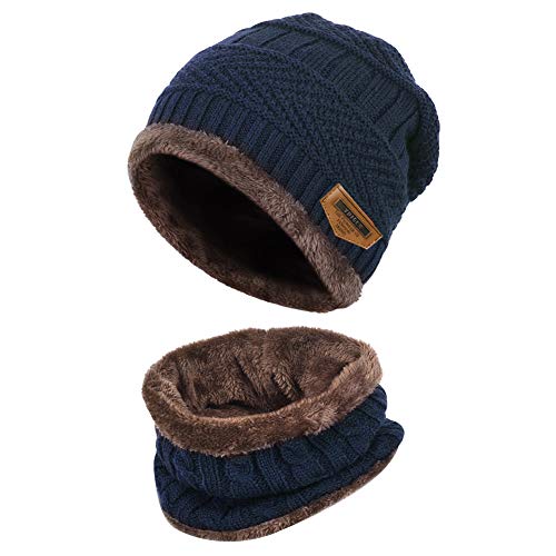 VBIGER Gorras Con Bufanda y Gorros de punto Sombreros de Invierno Hombre