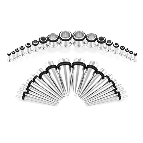 Vcmart 36Pc de oído de tamaño Completo Ear Kit Kit de oído 14G 00G Kit de Estiramiento de 18 Pares Vcmart 36Pc de oído de tamaño Completo Ear Kit Kit de oído 14G 00G Kit de Estiramiento de 18 Pares