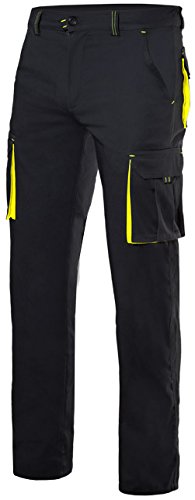 Velilla 103008S/C0-20/T46 Pantalones, Negro y amarillo fluorescente, 46