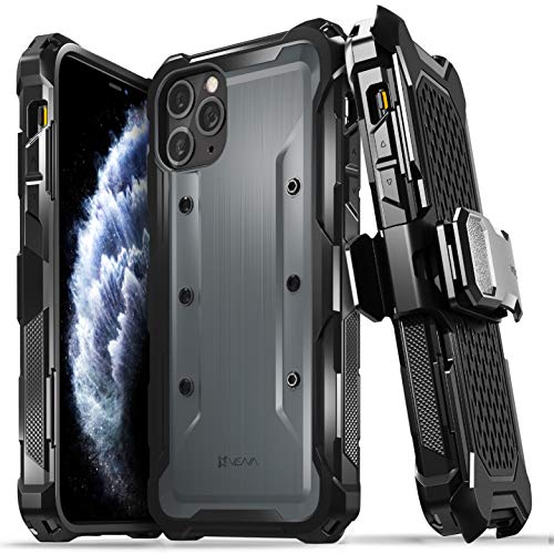 Vena vArmor Rugged Funda Antigolpes Compatible con Apple iPhone 11 Pro Max (6.5"-inch), (Military Grade, Drop Protection) Armor Protección Clip de Cinturón Carcasa con Soporte- Gris