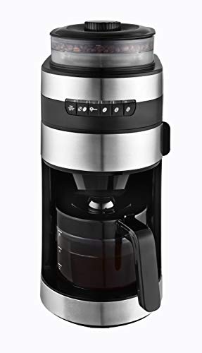 Venga! VG CCG 3006 - Cafetera con molinillo de acero inoxidable, cristal y plástico, 750 W, 850 ml (negro) Venga! VG CCG 3006 - Cafetera con molinillo de acero inoxidable, cristal y plástico, 750 W, 850 ml (negro)