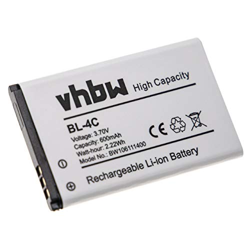 vhbw Batería LI-Ion Compatible con Nokia, Rollei, Swisstone, Swissvoice reemplaza Nokia BL-4C, Snom 60020438