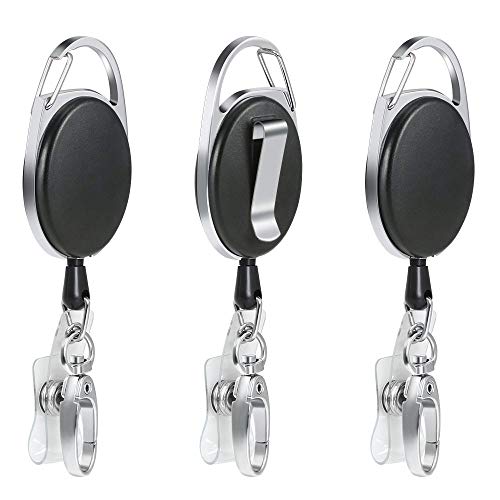 Vicloon 3 piezas Llavero Retráctil,Mosquetón de Carrete de Tarjeta y Clip de Cinturon con Cordón de Nylon Extensible para Soporte de Tarjeta ID (B - 3 Pcs) Vicloon 3 piezas Llavero Retráctil,Mosquetón de Carrete de Tarjeta y Clip de Cinturon con Cordón de Nylon Extensible para Soporte de Tarjeta ID (B - 3 Pcs)
