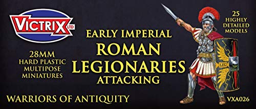 Victrix VXA026 - Ataque De Los Primeros Legionarios Romanos Imperiales - Conjunto De 25 Figuras - Miniaturas De Plástico De 28 mm - Guerrero De La Antigüedad Victrix VXA026 - Ataque De Los Primeros Legionarios Romanos Imperiales - Conjunto De 25 Figuras - Miniaturas De Plástico De 28 mm - Guerrero De La Antigüedad