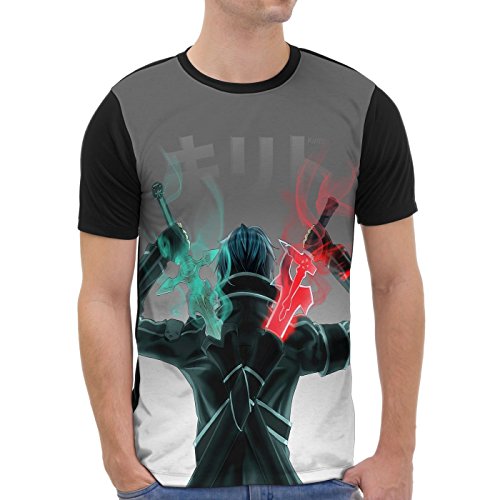 VOID Kirito Camiseta gráfica para Hombre T-Shirt All-Over Print Anime Sword Espada, Talla:XL