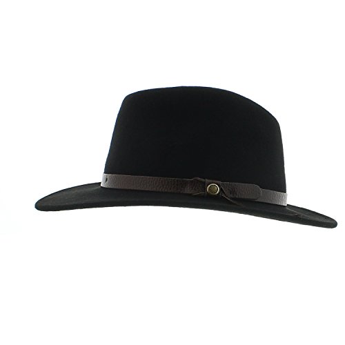 Votrechapeau Amance – Sombrero fedora, fieltro impermeable, color negro negro 57 cm