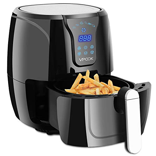 VPCOK Freidora sin Aceite, 3,6L Freidora de Aire Caliente con 6 Programas, Air Fryer con Temperatura y Temporizador Ajustable, Cesta Antiadherente, Libre de BPA