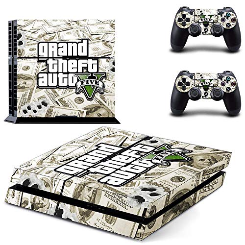 WANGPENG Grand Theft Auto GTA 5 Ps4 Pegatina Play Station 4 Piel PS 4 Pegatina Cubierta de calcomanías para Playstation 4 Ps4 Consola y Pieles de Controlador