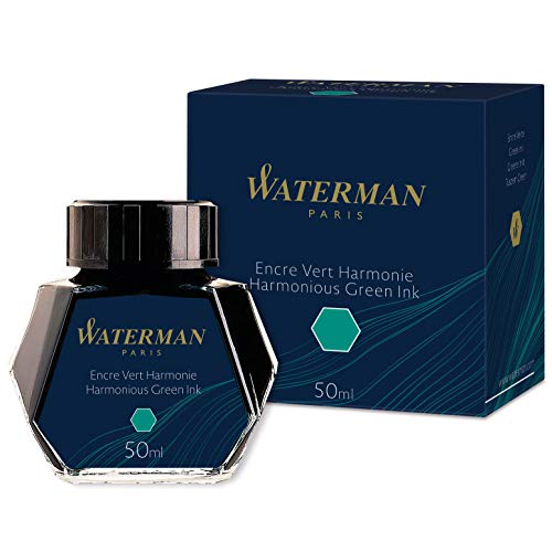 Waterman - Tinta para pluma estilográfica, verde armonioso, frasco de 50 ml