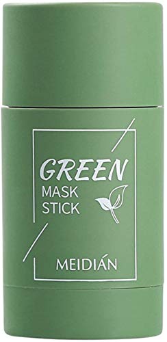 Wcjing Green Tea Purifying Clay Face Mask Stick Deep Cleansing Oil Control Anti-Acne Solid Mask, Eggplant Hydrating Blackhead Remover Facial Mask Repair and Shrink Pores (Green Tea)