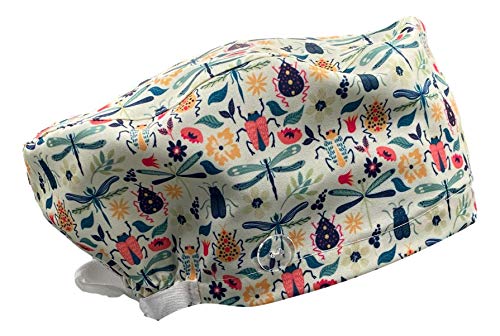 WEARK Gorro Quirófano Sanitario Mujer Hombre Enfermera Dentista Medico Pediatra Pelo Largo con Botones y Sudadero Frontal - (Insectos) WEARK Gorro Quirófano Sanitario Mujer Hombre Enfermera Dentista Medico Pediatra Pelo Largo con Botones y Sudadero Frontal - (Insectos)