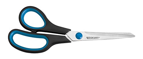 Westcott Easy Grip Lefty - Tijeras de acero inoxidable para zurdos, 21 cm, color azul/negro