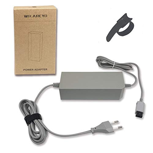 WiCareYo Cargador de Fuente de Alimentación para Wii, Adaptador de Fuente de Alimentación con Enrollador de Cable Cable de Alimentación de CA de la UE para Wii