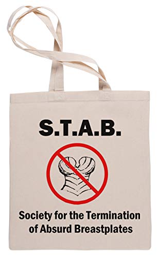 Wigoro S.T.A.B. (Society for The Termination of Absurd Breastplates) - Armor Bolsa De Compras Tote Beige Shopping Bag