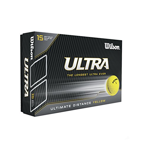 Wilson, Bola de golf dura, 2 capas, Hombre, Para máxima distancia, Pack de 15, Principiantes y jugadores avanzados, Alta compresión, Ionómero, Ultra LUE, Amarillo, WGWR60600 Wilson, Bola de golf dura, 2 capas, Hombre, Para máxima distancia, Pack de 15, Principiantes y jugadores avanzados, Alta compresión, Ionómero, Ultra LUE, Amarillo, WGWR60600
