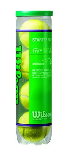 Wilson Starter Play Green Pelotas de tenis, tubo con 4 pelotas, para niños y jóvenes, amarillo