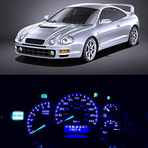 WLJH Super Brillante Azul Panel de instrumentos Grupo indicadores tablero completo Kits paquete bombillas luz led para 1990-1999 Celica, Paquete de 19 WLJH Super Brillante Azul Panel de instrumentos Grupo indicadores tablero completo Kits paquete bombillas luz led para 1990-1999 Celica, Paquete de 19
