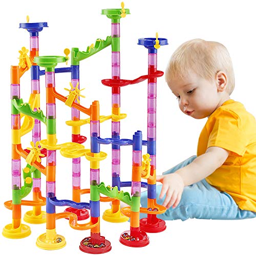 WloveTravel Marble Run Railway Toy DIY Building Blocks Marble Runs Coaster Railway Construction Juego de Mármol para 4 años de Edad, niños niñas Juguete de Regalo