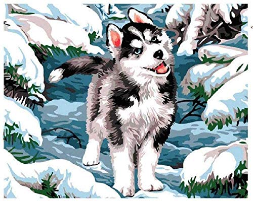 Wooden Puzzle 500 Pieces for Teenagers and Adults Wolf On Snow Intellectual Hands-On Game Leisure Time Decoration Gift Challenge Finished size: 52cm*38cm