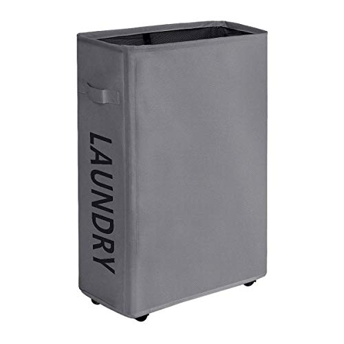 WOWLIVE Cesto para la Colada Delgada sobre Rueda Práctica asa Plegable Cesta de lavandería Rectangular Impermeable colector de Ropa para el hogar clasificador de lavadero WOWLIVE Cesto para la Colada Delgada sobre Rueda Práctica asa Plegable Cesta de lavandería Rectangular Impermeable colector de Ropa para el hogar clasificador de lavadero