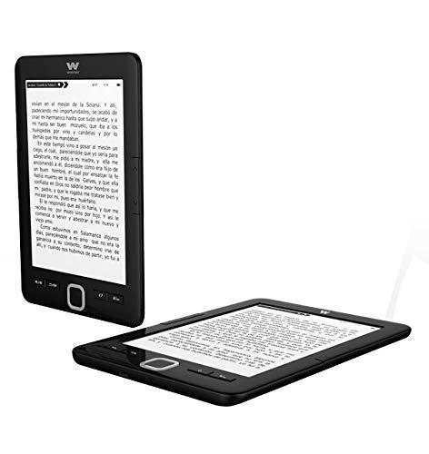 Woxter E-Book Scriba 195 Black Lector de libros electrónicos 6"(1024x758, E-Ink Pearl pantalla más blanca, EPUB, PDF) Micro SD, Guarda más de 4000 libros, Textura engomada, color negro
