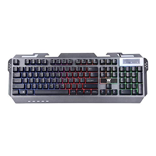 Woxter Stinger FX 80 K GM26-001 - Teclado Gaming retroiluminado con base metálica muy resistente, 104 teclas anti-ghosting, QWERTY y conexión USB 2.0. compatible con PC/PS4, Negro/ Rojo Woxter Stinger FX 80 K GM26-001 - Teclado Gaming retroiluminado con base metálica muy resistente, 104 teclas anti-ghosting, QWERTY y conexión USB 2.0. compatible con PC/PS4, Negro/ Rojo