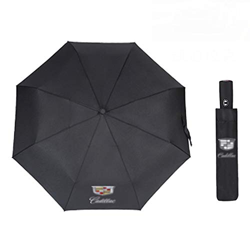 XCBW Paraguas Plegable de Viaje en Coche, Paraguas automático Resistente y Ligero, para Gadgets de Coche C-adillac