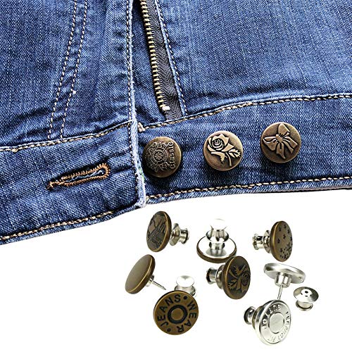 Xiang Ru - 5 botones de metal desmontables para pantalones vaqueros y muñecas, estilo aleatorio