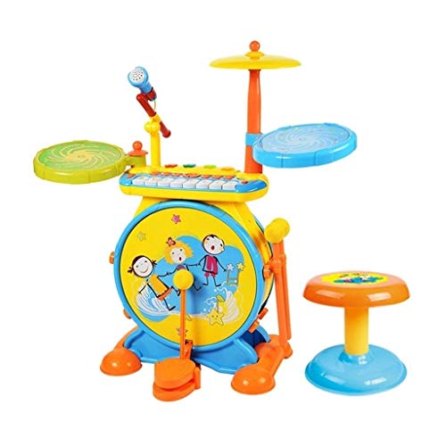 XINRUIBO Piano Children's Drum Toy Percussion Instrument Teclado Música Rhythm Game Regalo Educación Earra Puzzle 3-6 años Micrófono Juego Drum Tambor electronico (Color : Blue)