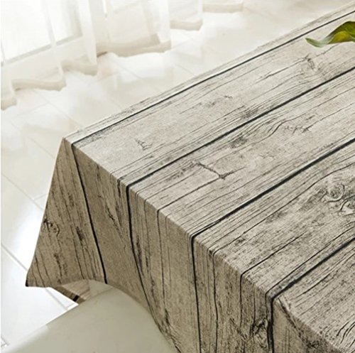 XUDOAI Vintage Rectangle Mantel de Lino de algodón, Wood Stripe Mantel de Mesa para el Restaurante del Hotel de casa Restaurante, Calor y Humedad Resistencia (140 * 180cm(55 * 71inch)) XUDOAI Vintage Rectangle Mantel de Lino de algodón, Wood Stripe Mantel de Mesa para el Restaurante del Hotel de casa Restaurante, Calor y Humedad Resistencia (140 * 180cm(55 * 71inch))