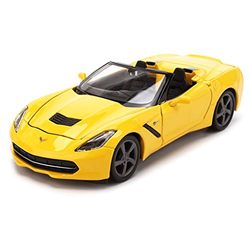 Xuping shop Modelo De Coche 1:24 Corvette C7 Convertible Simulación De Aleación De Fundición De Juguetes Adornos Colección De Coches Deportivos Joyería 18.7x7.8x4.5 CM (Color : Yellow)