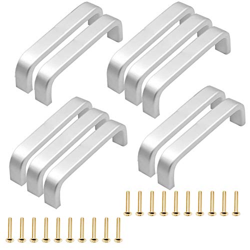 XYDZ Tiradores de Barra de Aluminio, 10pcs Hollow Cocina Tirador Armario Gabinete Manija de la Puerta de Metal Barra de la Manija de Puerta de Aleación de Aluminio(96MM), con 20 tornillos