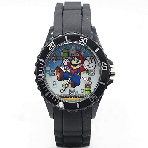 YangQian Super Mario Bros Muñecas Nuevo Super Mario Reloj De Cuarzo Niños Deportes Moda Dibujos Animados Reloj Reloj De Pulsera Niño Estudiantes Navidad Silicona Reloj