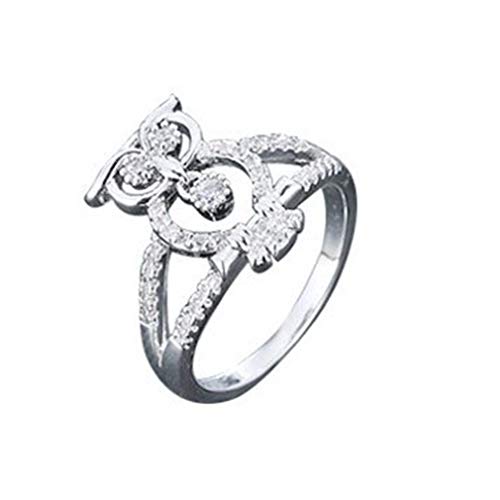 YAZILIND Aniversario Anillo búho Forma cúbica Zirconia Platino Plateado Anillos señoras Fiesta joyería (tamaño 16,5) YAZILIND Aniversario Anillo búho Forma cúbica Zirconia Platino Plateado Anillos señoras Fiesta joyería (tamaño 16,5)